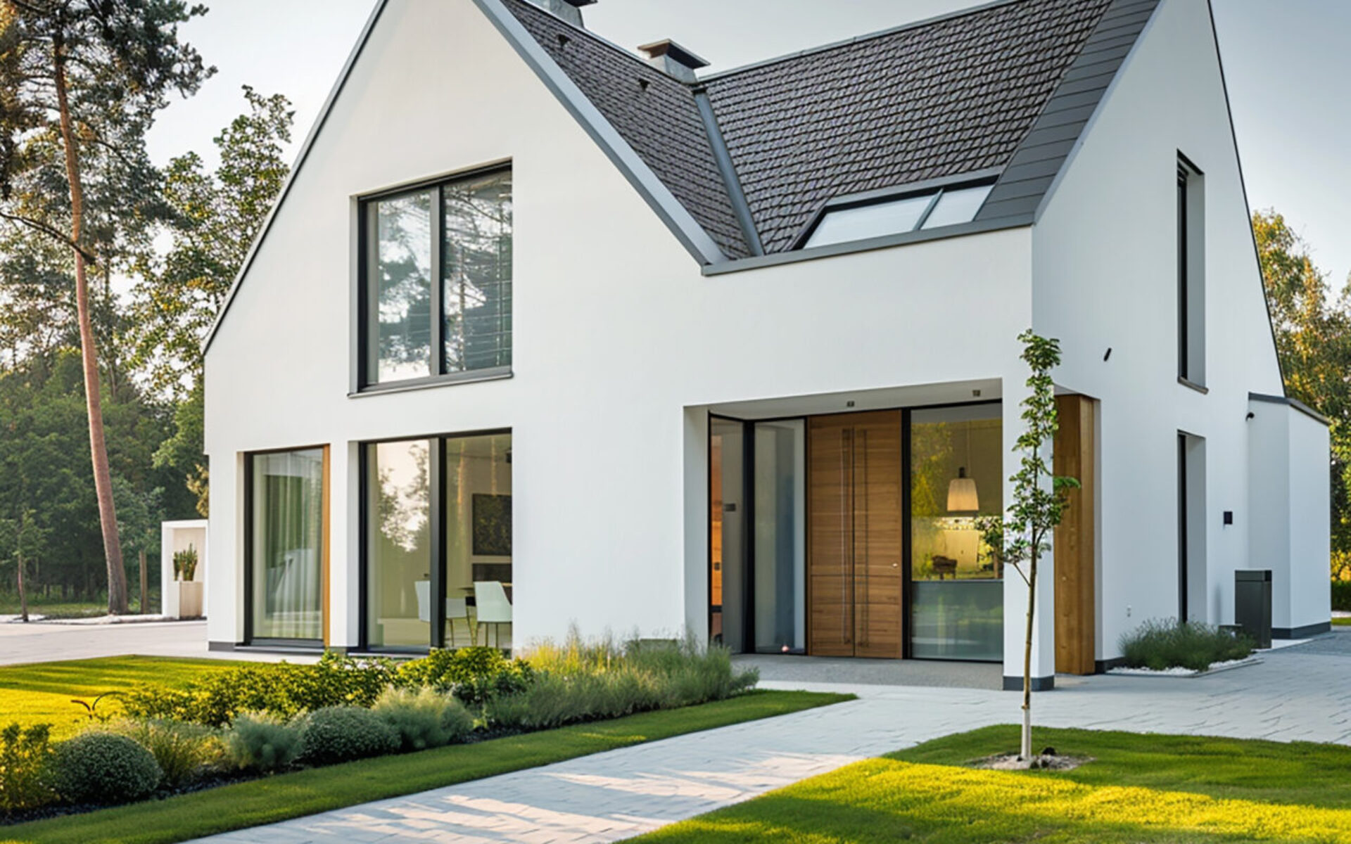 white-house-with-black-roof-white-door